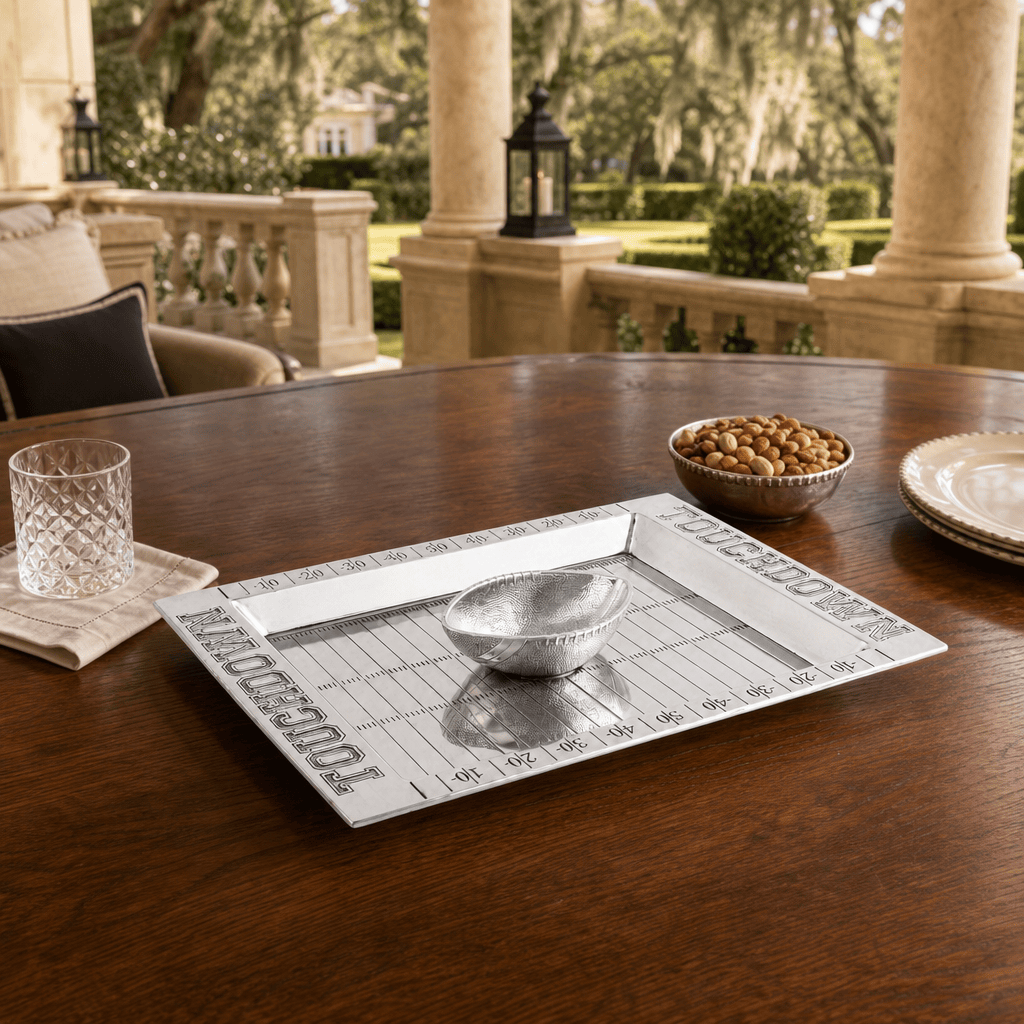 Arthur Court Football Football Field Chip and Dip Tray and Bowl