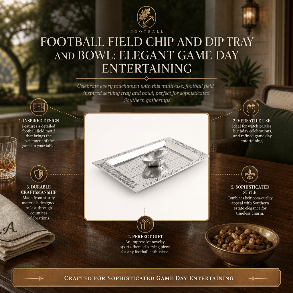 Arthur Court Football Football Field Chip and Dip Tray and Bowl
