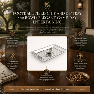 Arthur Court Football Football Field Chip and Dip Tray and Bowl