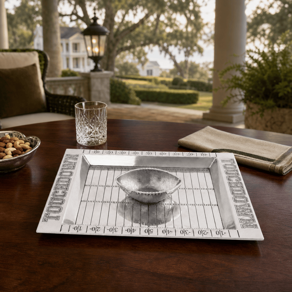 Arthur Court Football Football Field Chip and Dip Tray and Bowl