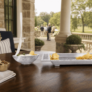 Arthur Court Football Football Field Chip and Dip Tray and Bowl