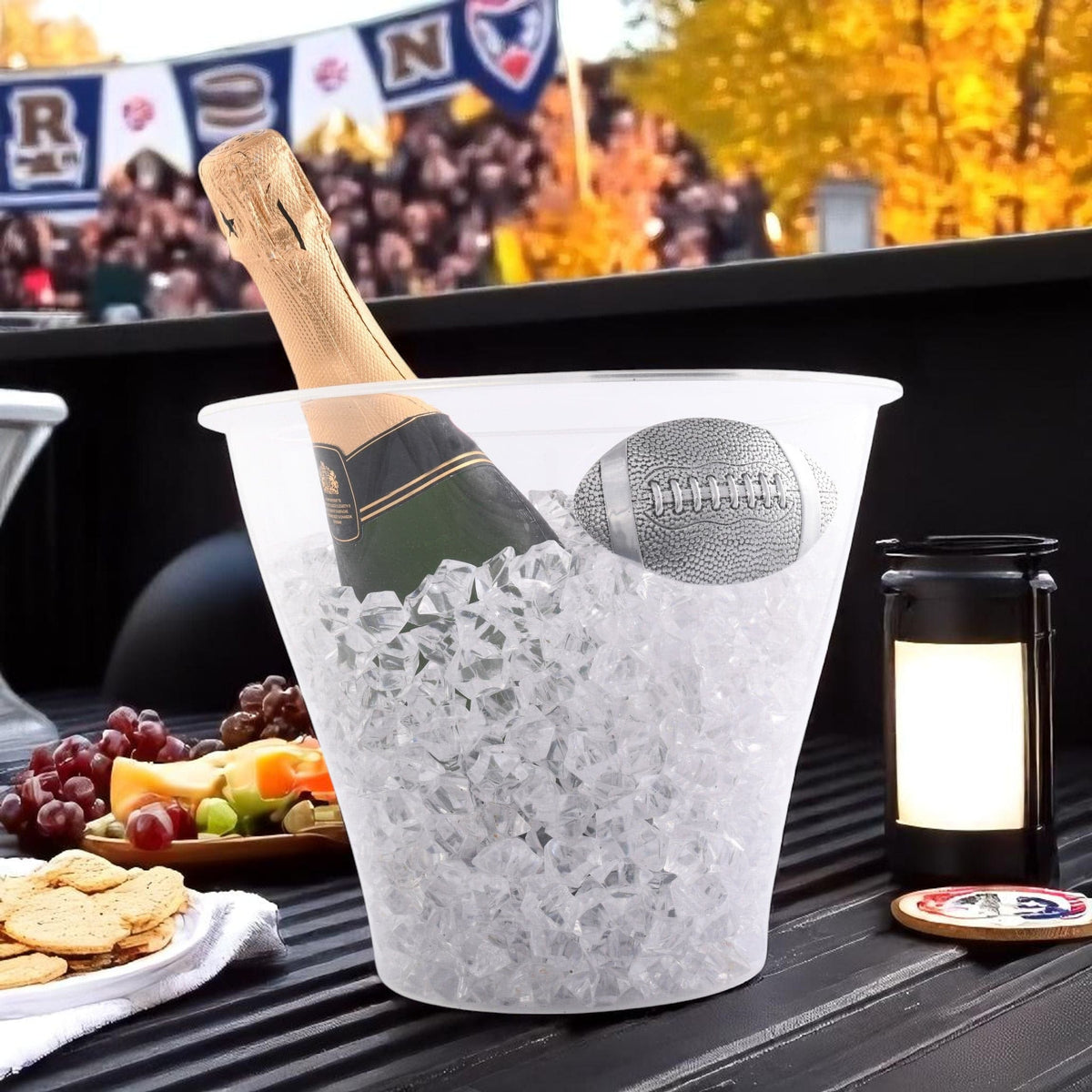 Arthur Court Football Football Handle Acrylic Ice Bucket
