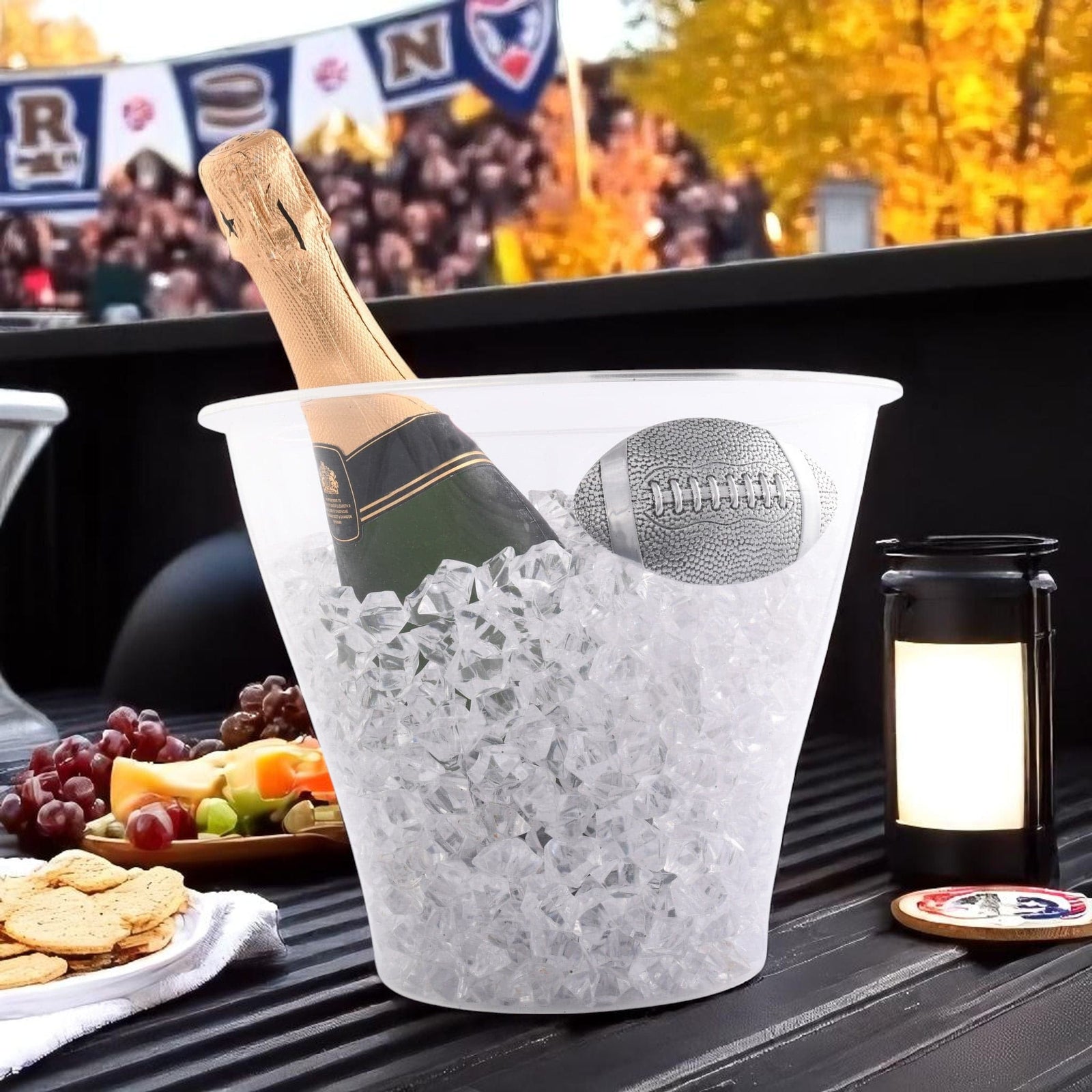 Arthur Court Football Football Handle Acrylic Ice Bucket