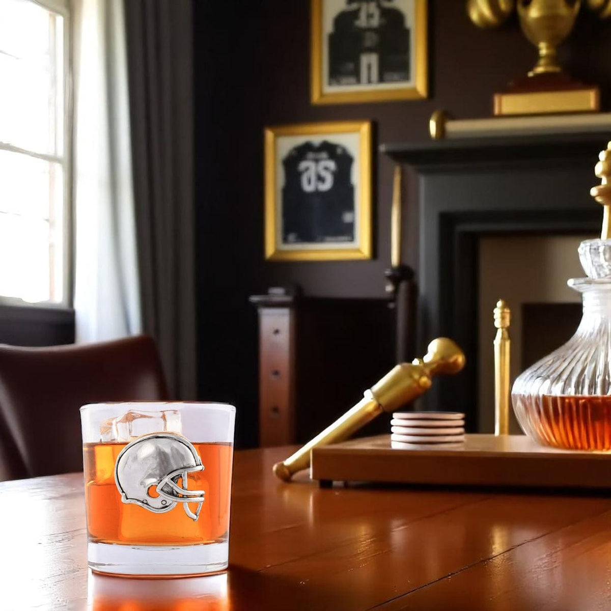 Arthur Court Football Football Helmet Bar Glasses Set of 4