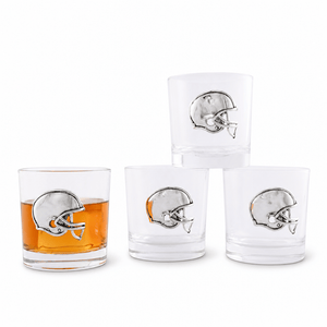 Arthur Court Football Football Helmet Bar Glasses Set of 4