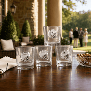 Arthur Court Football Football Helmet Bar Glasses Set of 4