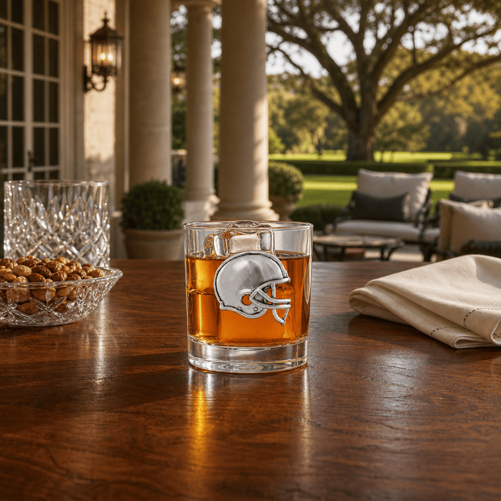 Arthur Court Football Football Helmet Bar Glasses Set of 4