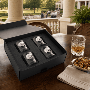 Arthur Court Football Football Helmet Bar Glasses Set of 4