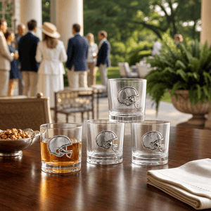 Arthur Court Football Football Helmet Bar Glasses Set of 4