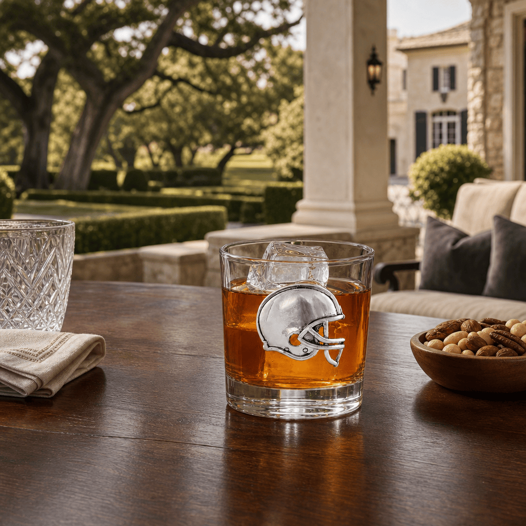 Arthur Court Football Football Helmet Bar Glasses Set of 4