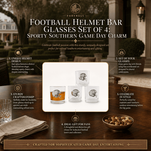 Arthur Court Football Football Helmet Bar Glasses Set of 4