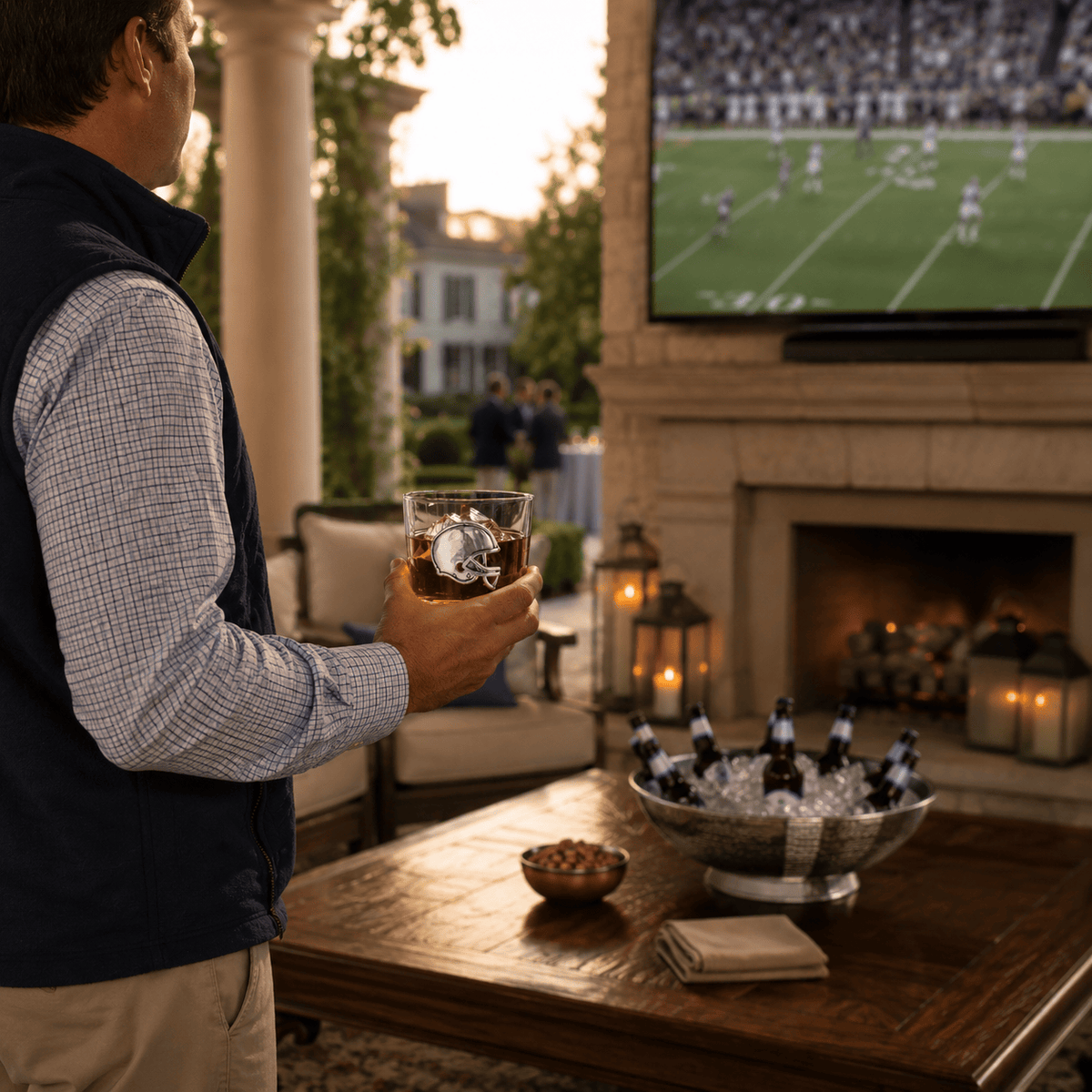 Arthur Court Football Football Ice Tub / Party Bowl