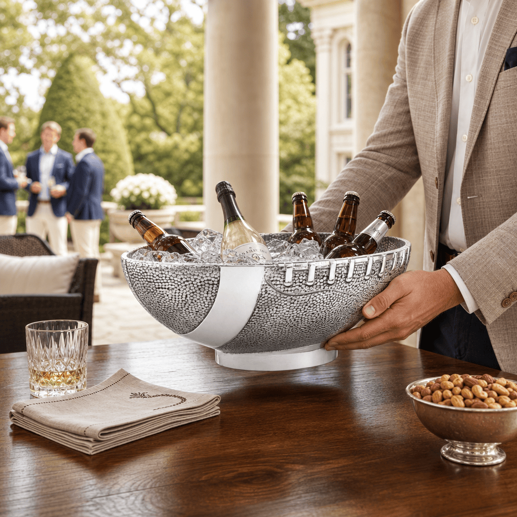 Arthur Court Football Football Ice Tub / Party Bowl