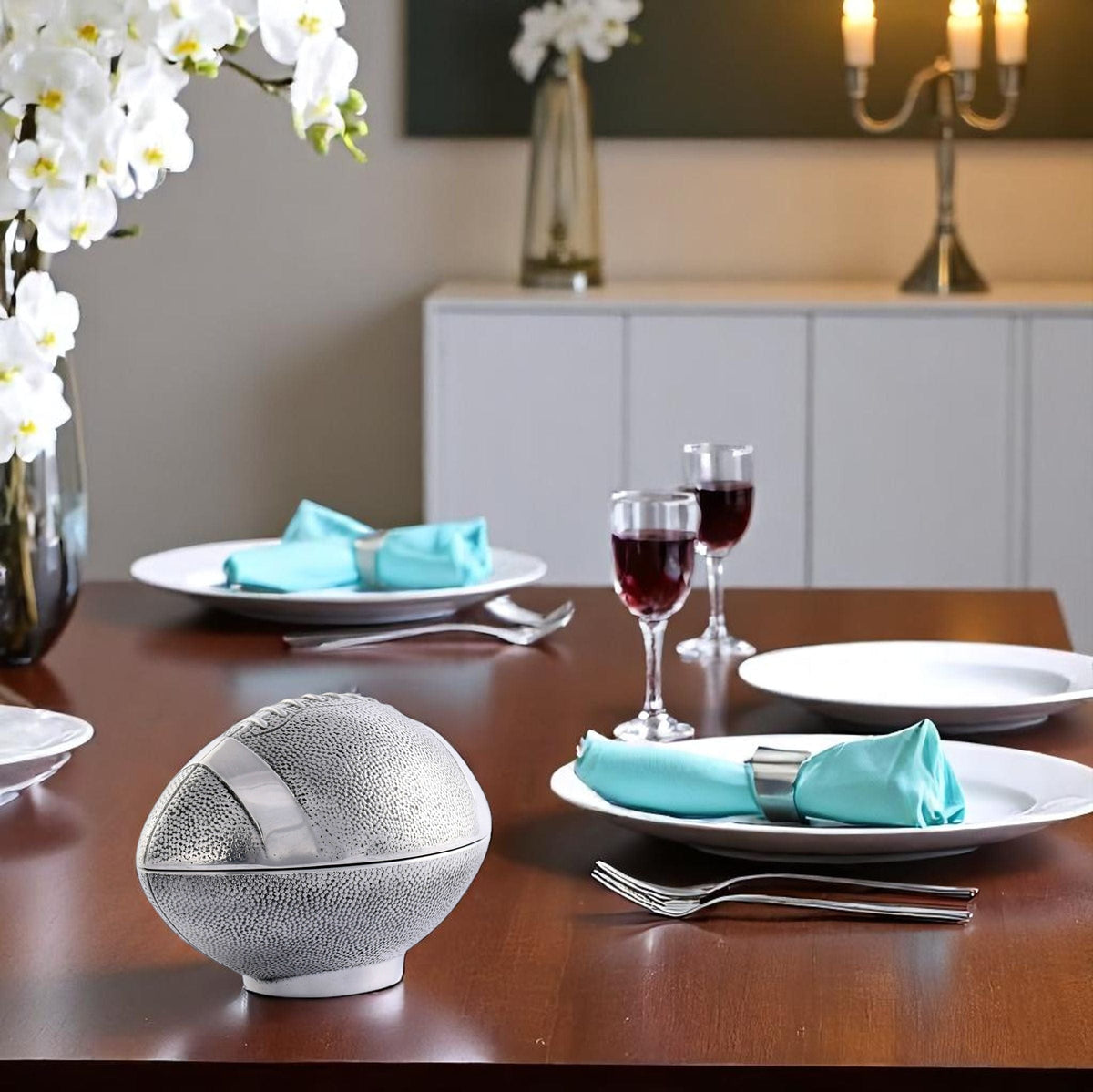 Arthur Court Football Football Lidded Box Catchall