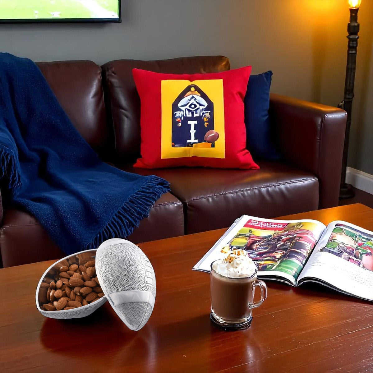 Arthur Court Football Football Lidded Box Catchall