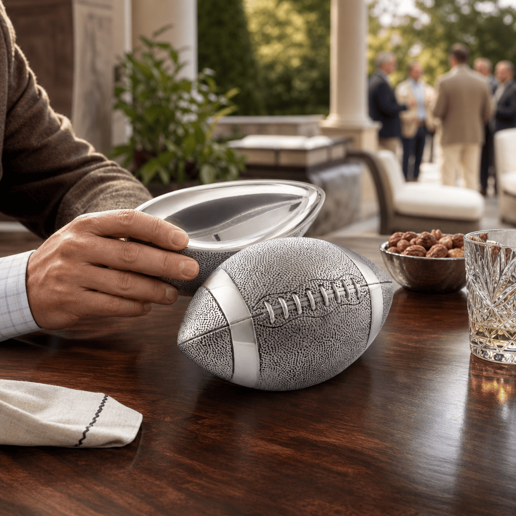 Arthur Court Football Football Lidded Box Catchall