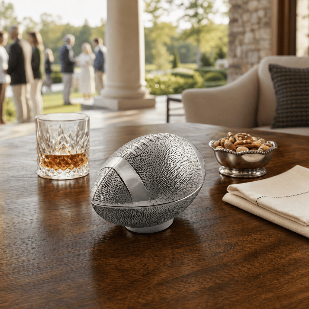 Arthur Court Football Football Lidded Box Catchall