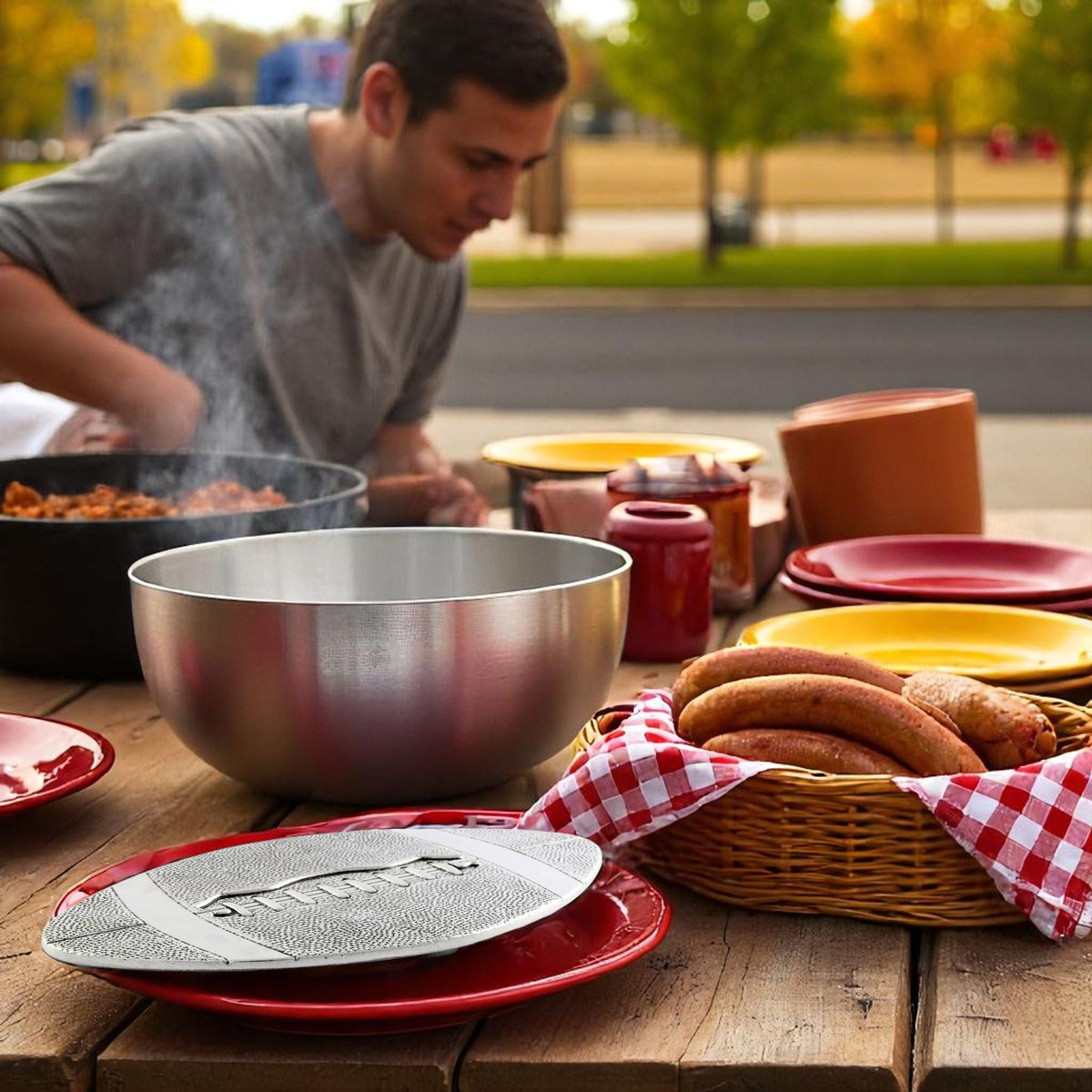 Arthur Court Football Football Metal Trivet