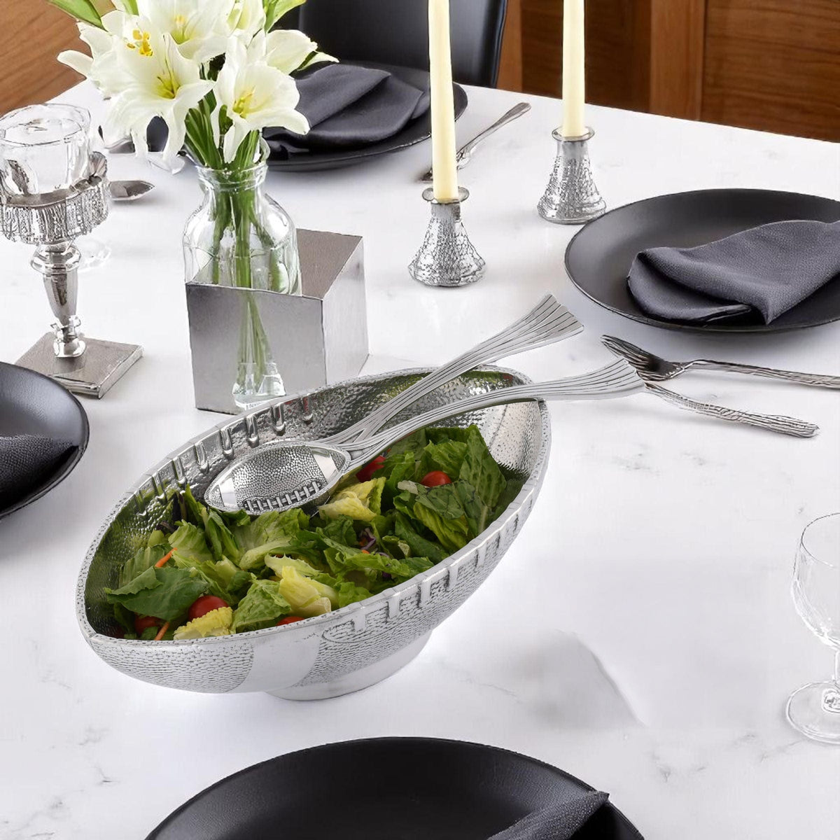 Arthur Court Football Football Salad / Server Bowl