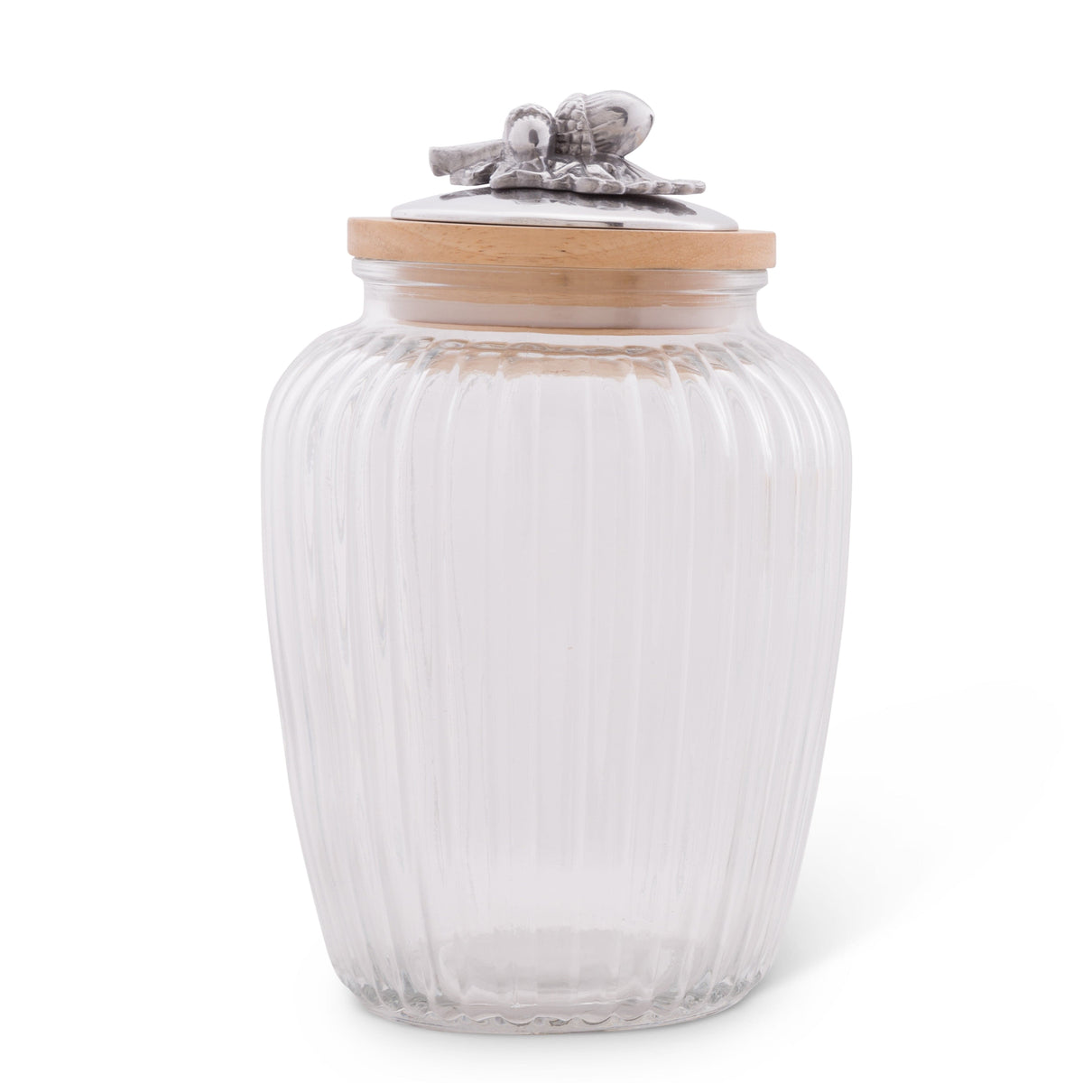 Arthur Court Forest Acorn Oak Knob Glass Canisters