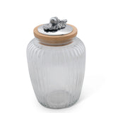 Arthur Court Forest Acorn Oak Knob Glass Canisters