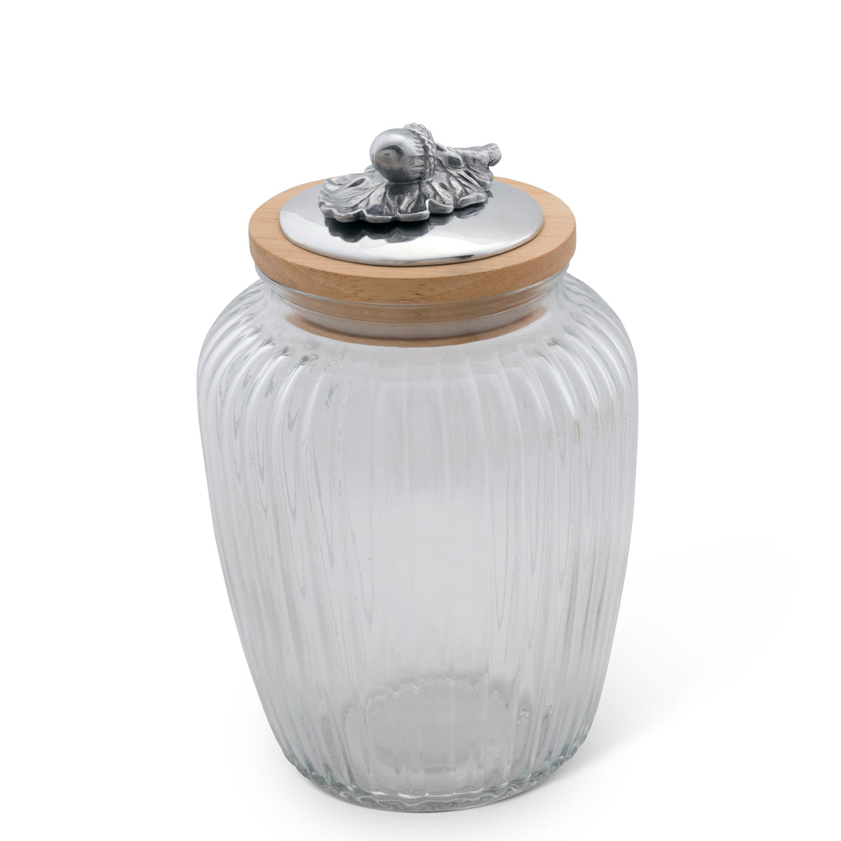 Arthur Court Forest Acorn Oak Knob Glass Canisters