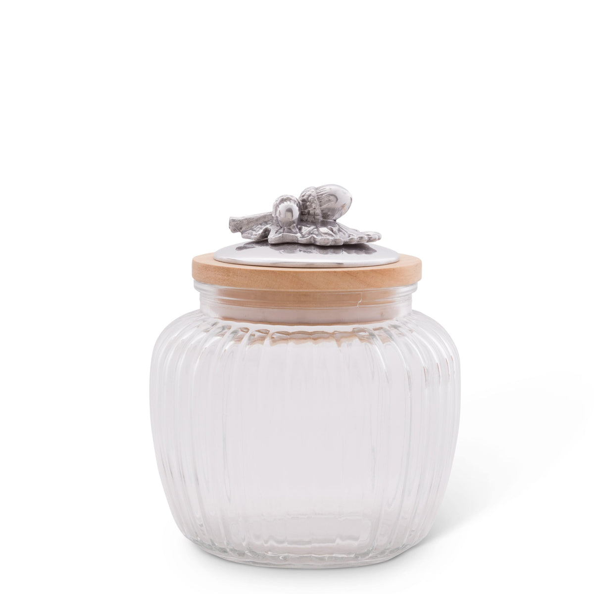 Arthur Court Forest Acorn Oak Knob Glass Canisters