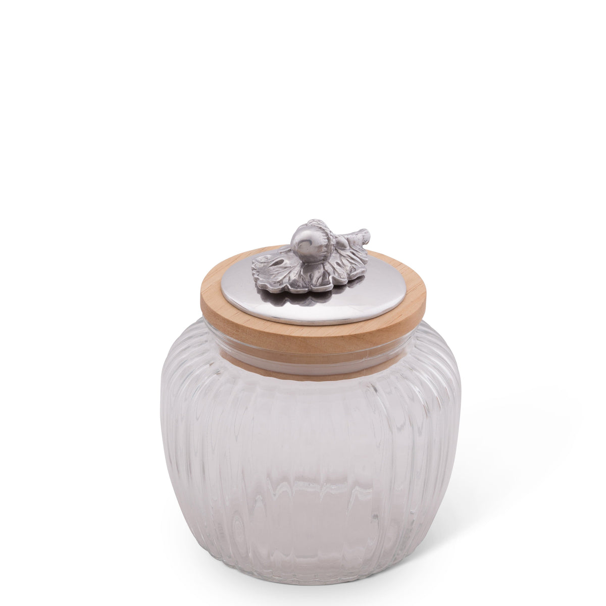 Arthur Court Forest Acorn Oak Knob Glass Canisters