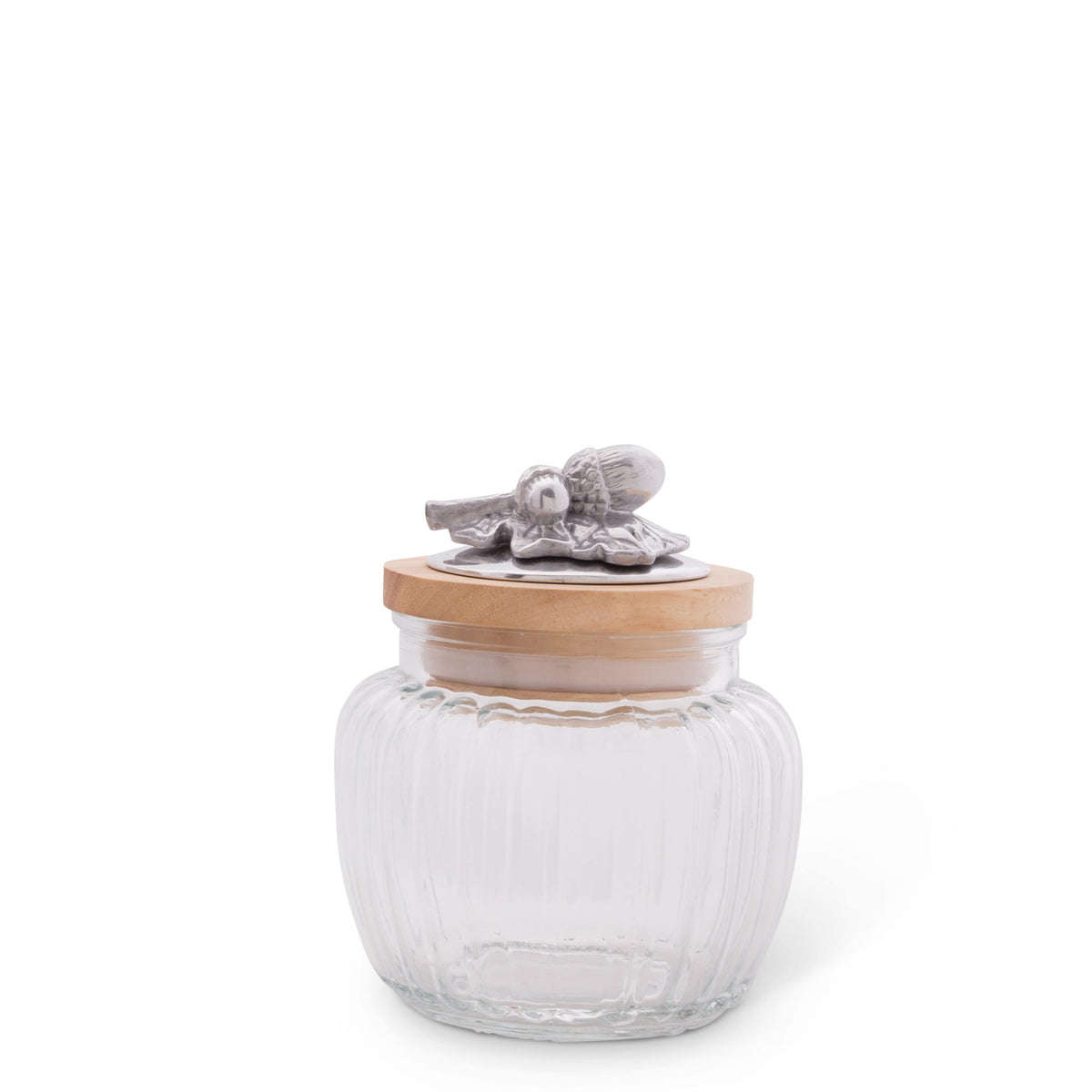 Arthur Court Forest Acorn Oak Knob Glass Canisters