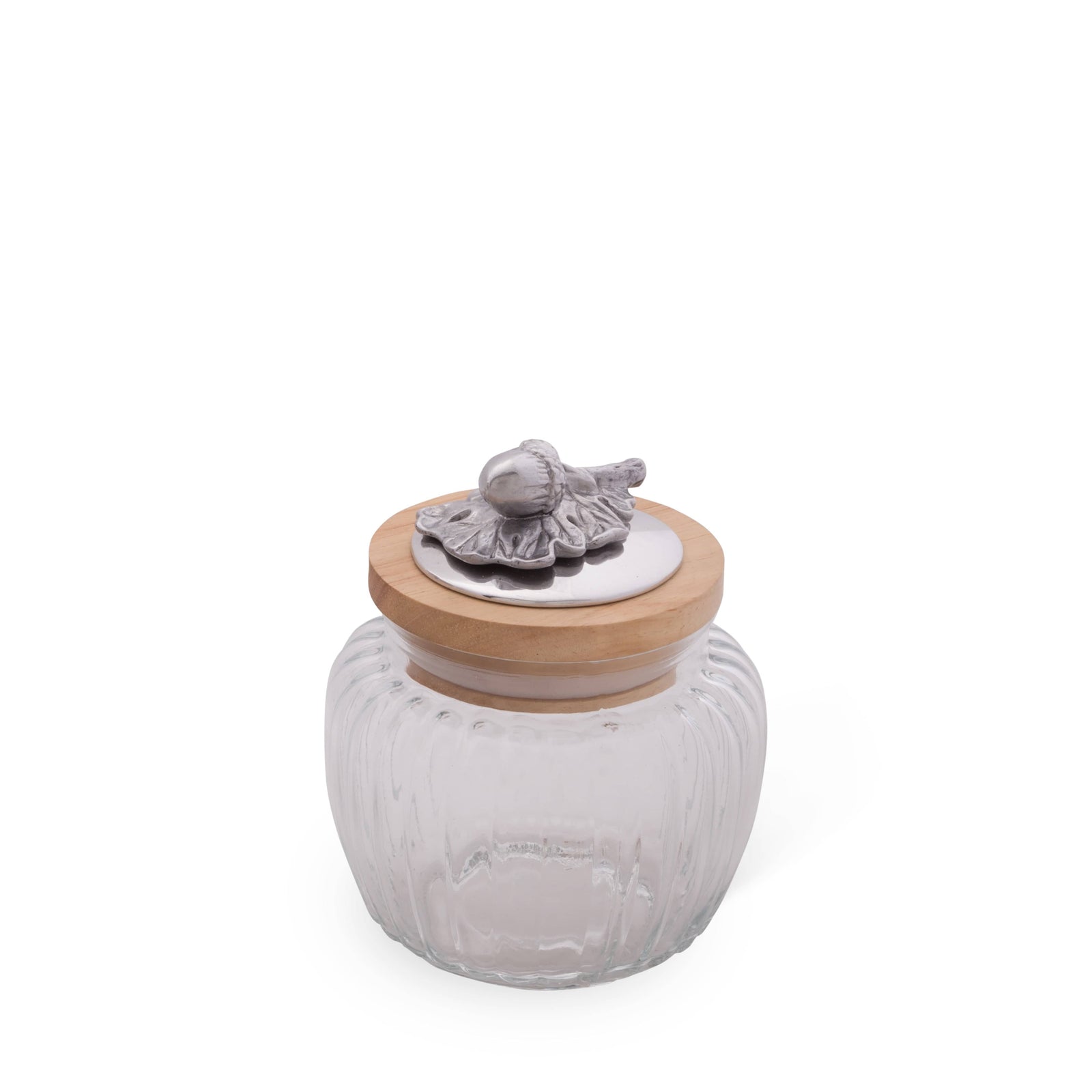 Arthur Court Forest Acorn Oak Knob Glass Canisters