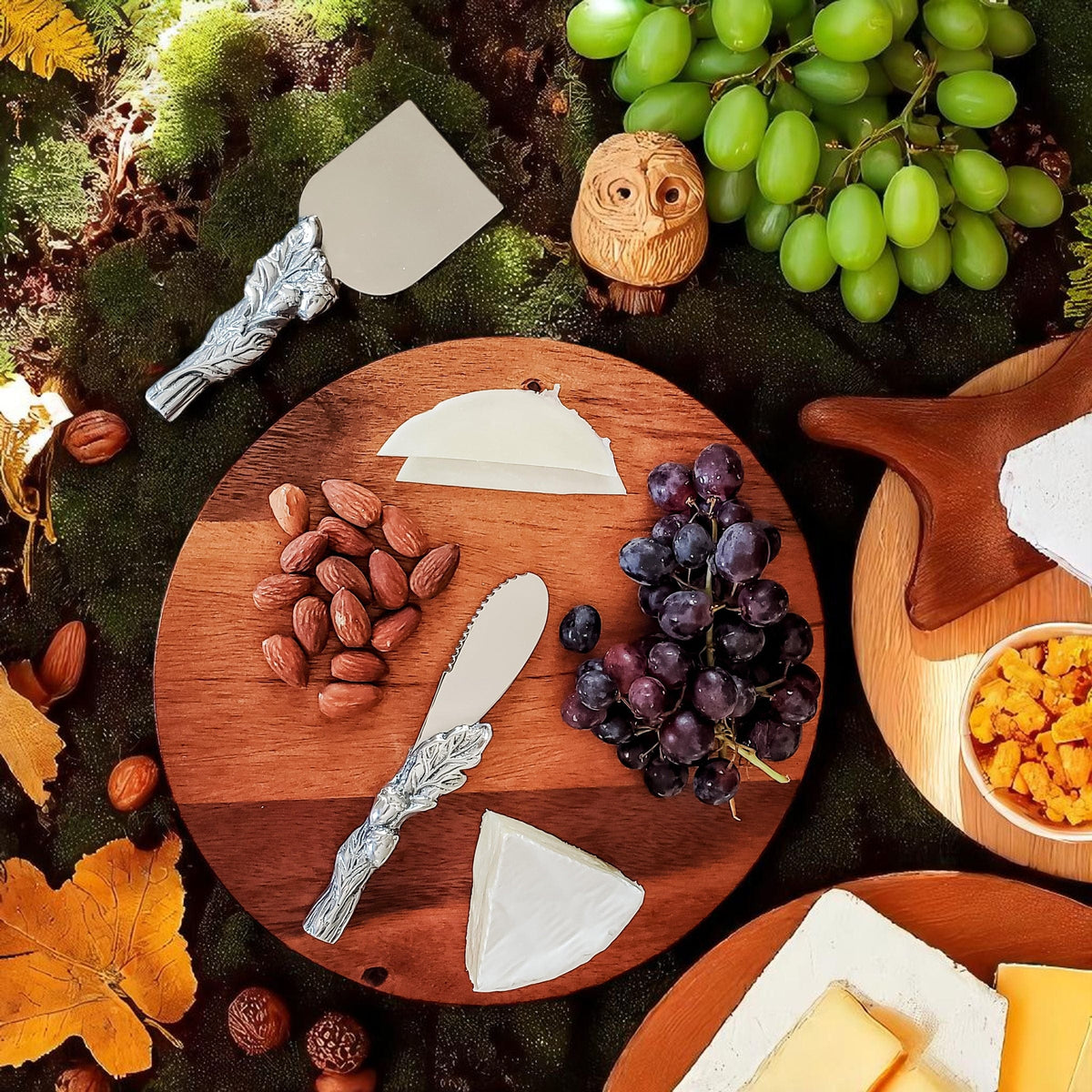 Arthur Court Forest Acorn Oak Leaf Cheese Tool Set