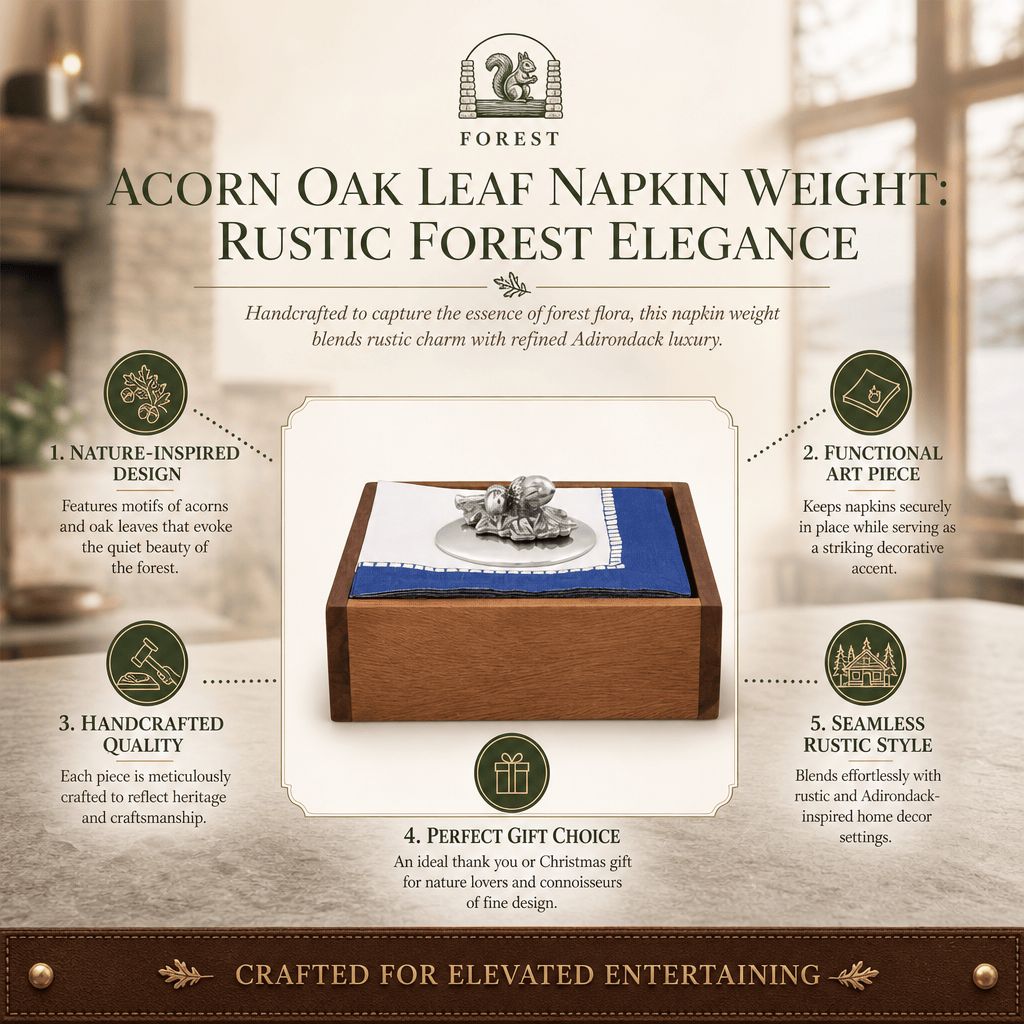 Arthur Court Forest Acorn Oak Leaf Napkin Weight