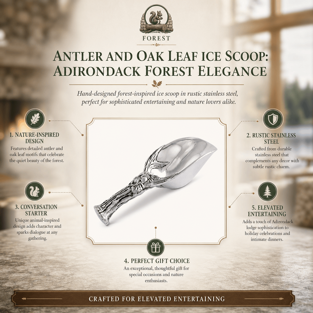 Arthur Court Forest Antler and Oak Leaf Ice Scoop
