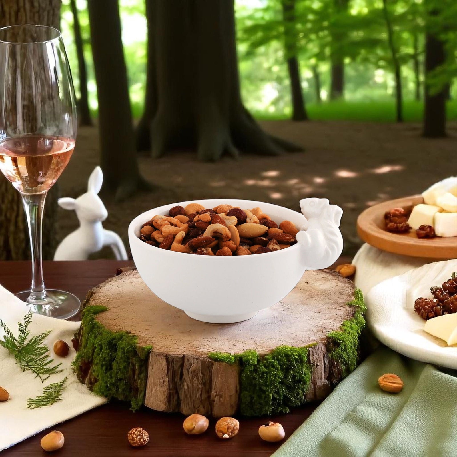 Arthur Court Forest Climbing Squirrel Stoneware Nut Bowl