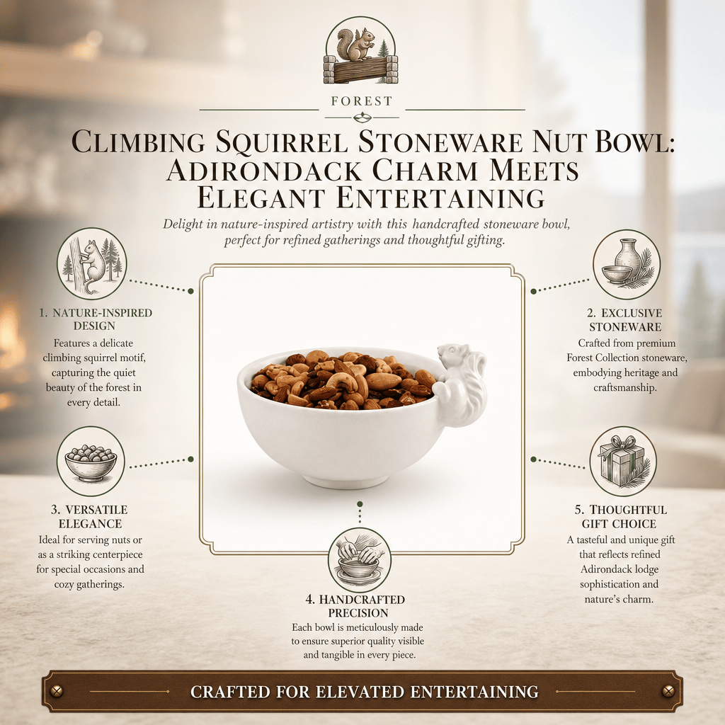 Arthur Court Forest Climbing Squirrel Stoneware Nut Bowl