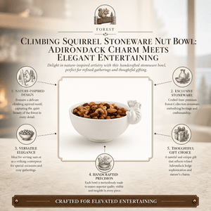 Arthur Court Forest Climbing Squirrel Stoneware Nut Bowl