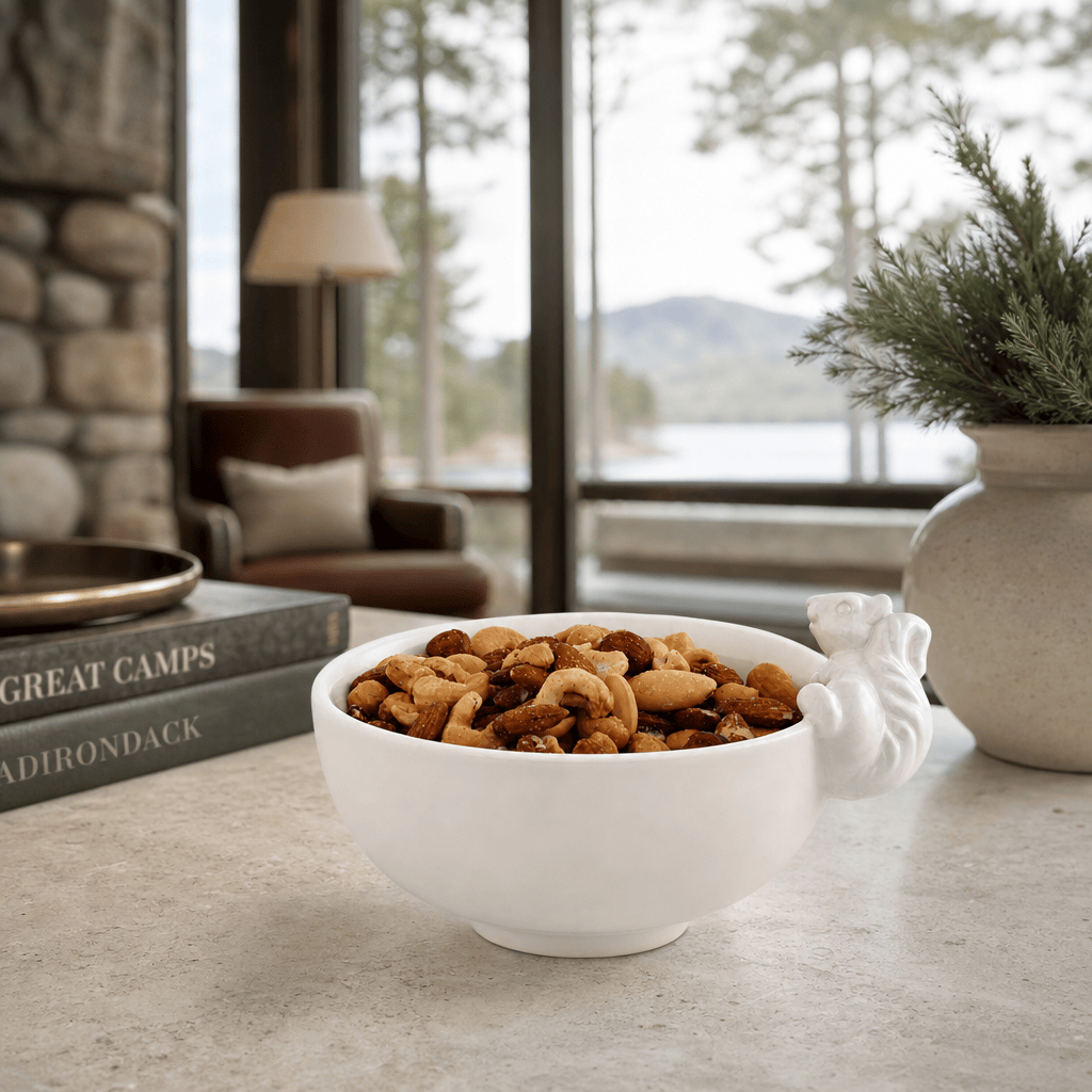 Arthur Court Forest Climbing Squirrel Stoneware Nut Bowl