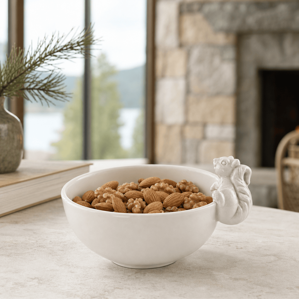 Arthur Court Forest Climbing Squirrel Stoneware Nut Bowl