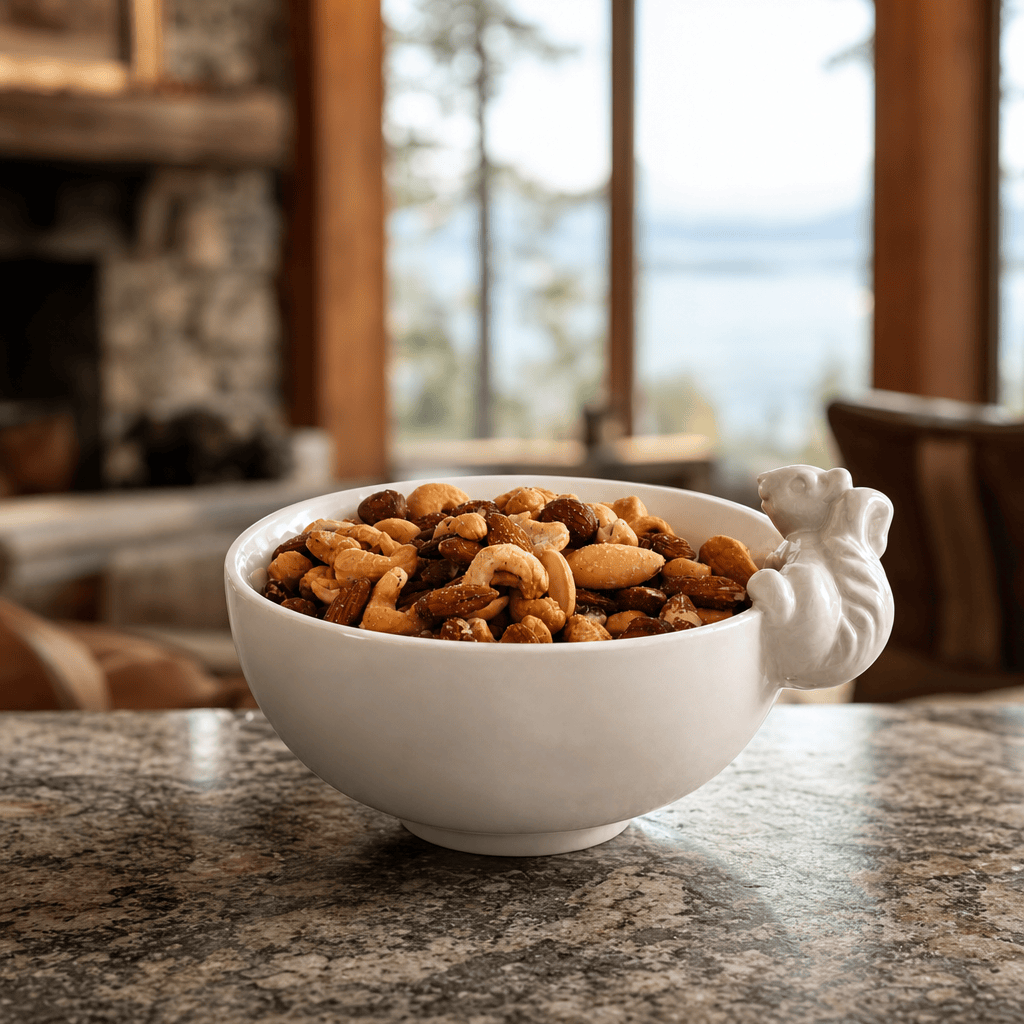 Arthur Court Forest Climbing Squirrel Stoneware Nut Bowl