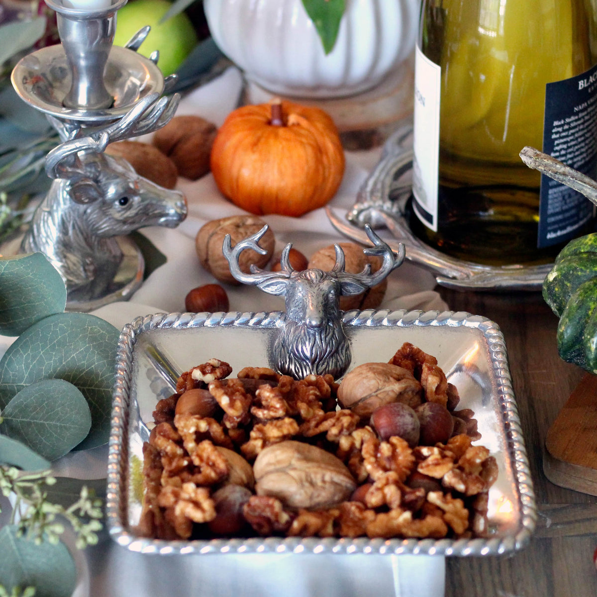 Arthur Court Forest Elk Head Nut Bowl