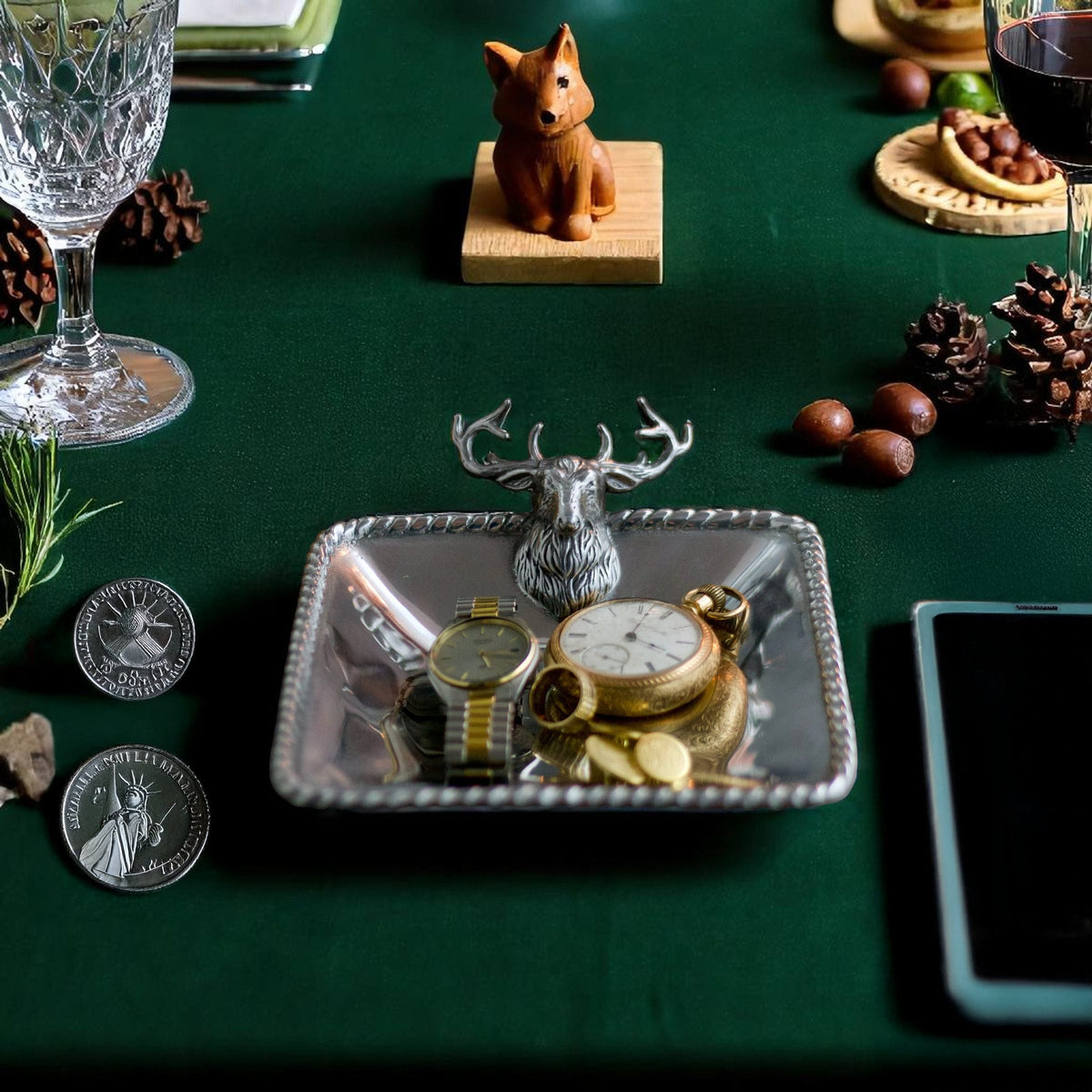 Arthur Court Forest Elk Head Nut Bowl