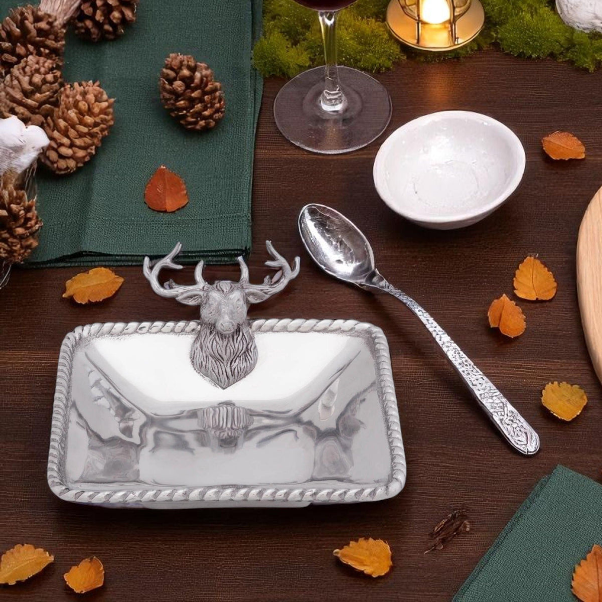 Arthur Court Forest Elk Head Nut Bowl