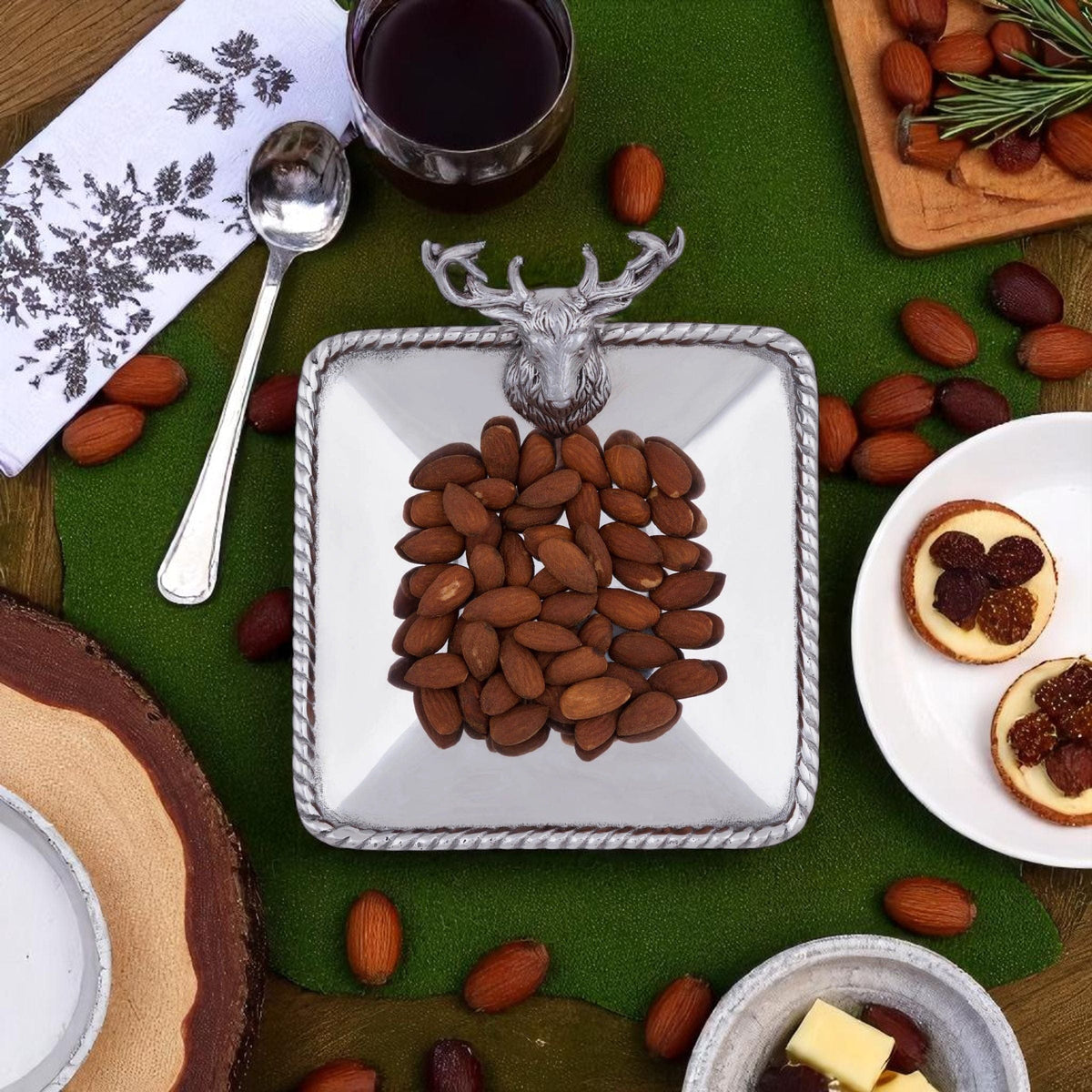 Arthur Court Forest Elk Head Nut Bowl