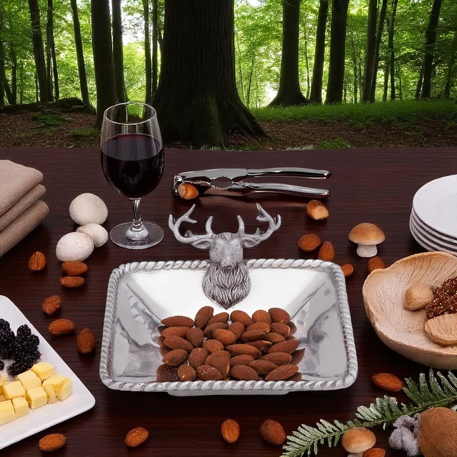 Arthur Court Forest Elk Head Nut Bowl