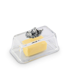 Arthur Court Forest Glass Butter Dish - Acorn