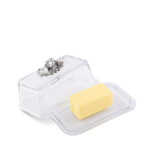 Arthur Court Forest Glass Butter Dish - Acorn