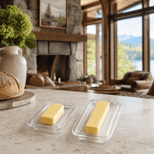 Arthur Court Forest Glass Butter Dish - Acorn