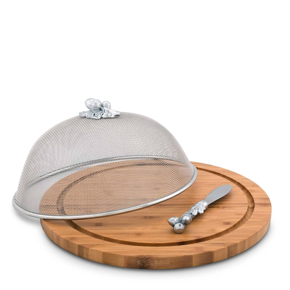 Arthur Court Forest Oak Leaf 3 Piece Picnic Cheese Board / Spreader