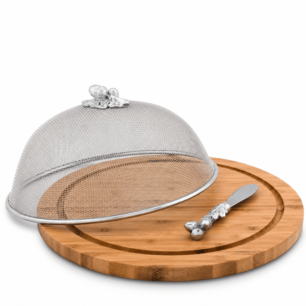 Arthur Court Forest Oak Leaf 3 Piece Picnic Cheese Board / Spreader