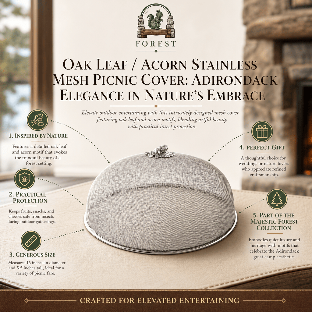 Arthur Court Forest Oak Leaf / Acorn Stainless Mesh Picnic Cover